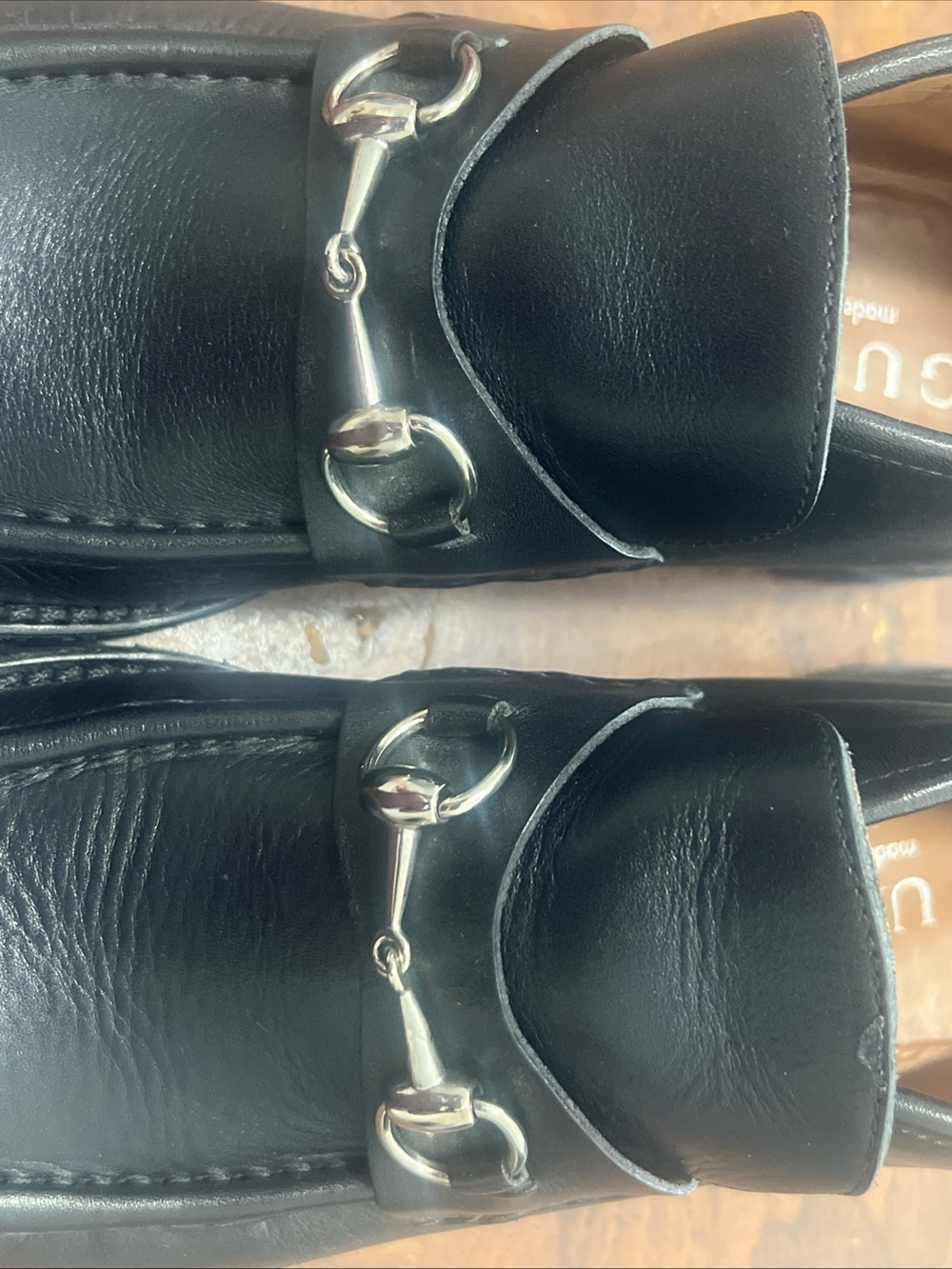 Gucci Black Leather Horsebit Slip-On 3/4 Loafers - Picture 5 of 11
